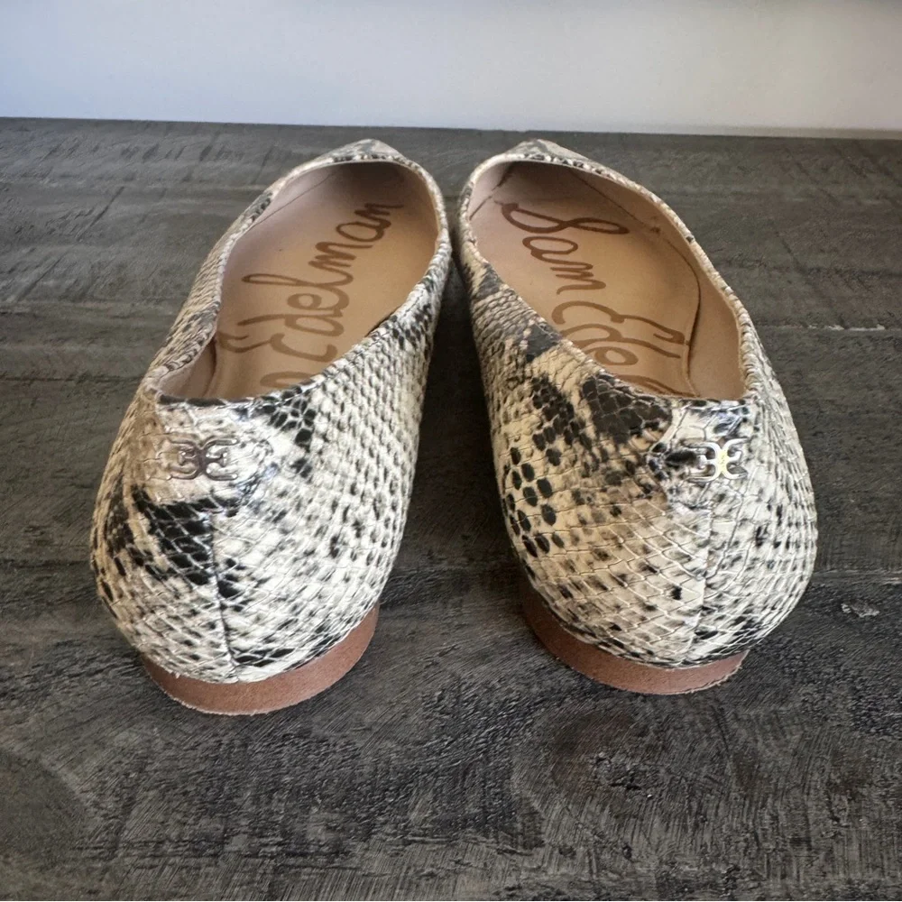 Sam Edelman Sally Snakeskin Flats - Women’s Size 7.5 - Tan Beige Snake print - Picture 7 of 7